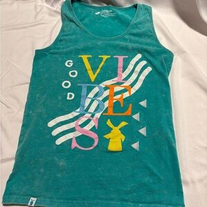 Dutch bros coffee Vibes teal tank top